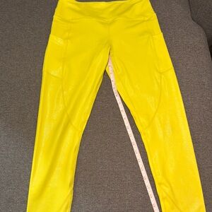 ZYIA Womens Bright Yellow Leggings